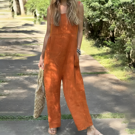 Martine | Linnen Wijde Broek Jumpsuit